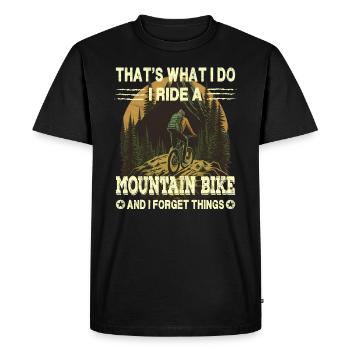 C’est ce que je fais Je fais du VTT - T-shirt Premium bio Homme - noir - Devant - Nico (187cm)