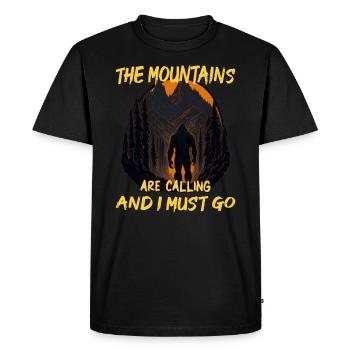 The Mountains Are Calling and I Must Go - Men's Premium Organic T-Shirt - black - Front - Nico (187cm)