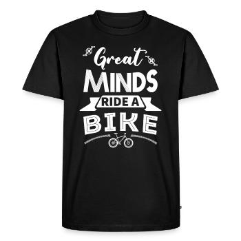 Great Minds Ride A Bike - Men's Premium Organic T-Shirt - black - Front - Nico (187cm)