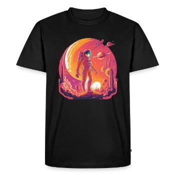 Weltraum-Fantasie - Männer Premium Bio T-Shirt - Schwarz - Vorne - Nico (187cm)