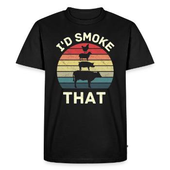 Je fumerais ça - T-shirt Premium bio Homme - noir - Devant - Nico (187cm)