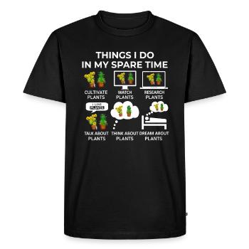 Things I Do In My Spare Time - Plants - Men's Premium Organic T-Shirt - black - Front - Nico (187cm)
