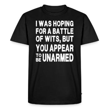J’espérais une bataille d’ - T-shirt Premium bio Homme - noir - Devant - Nico (187cm)