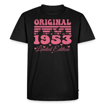Cadeau 71e Anniversaire 1953 Femme | Né en 1953 - T-shirt Premium bio Homme - noir - Devant - Nico (187cm)