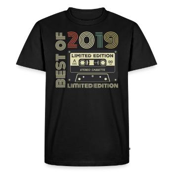 Millésime 2019 - cadeau d’anniversaire rétro 2019 - T-shirt Premium bio Homme - noir - Devant - Nico (187cm)