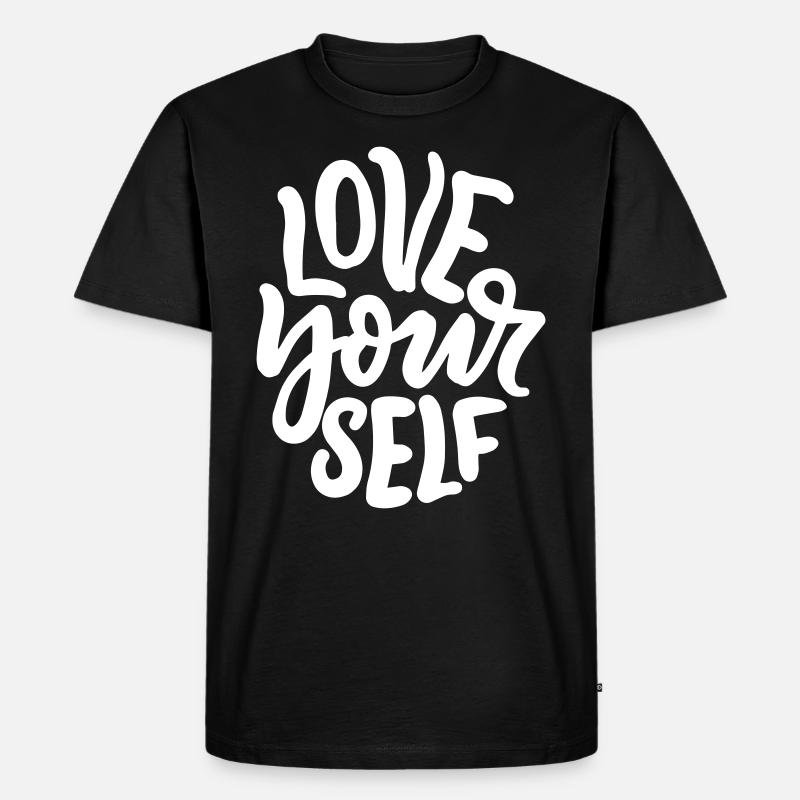 Liebe dich Selbst - Männer Premium Bio T-Shirt - Schwarz