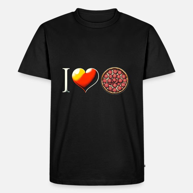 Pizza - Männer Premium Bio T-Shirt - Schwarz