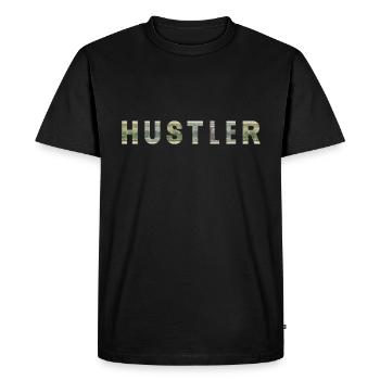 Hustler Dollar Bill Texture Motivation Inspiration - T-shirt Premium bio Homme - noir - Devant - Nico (187cm)