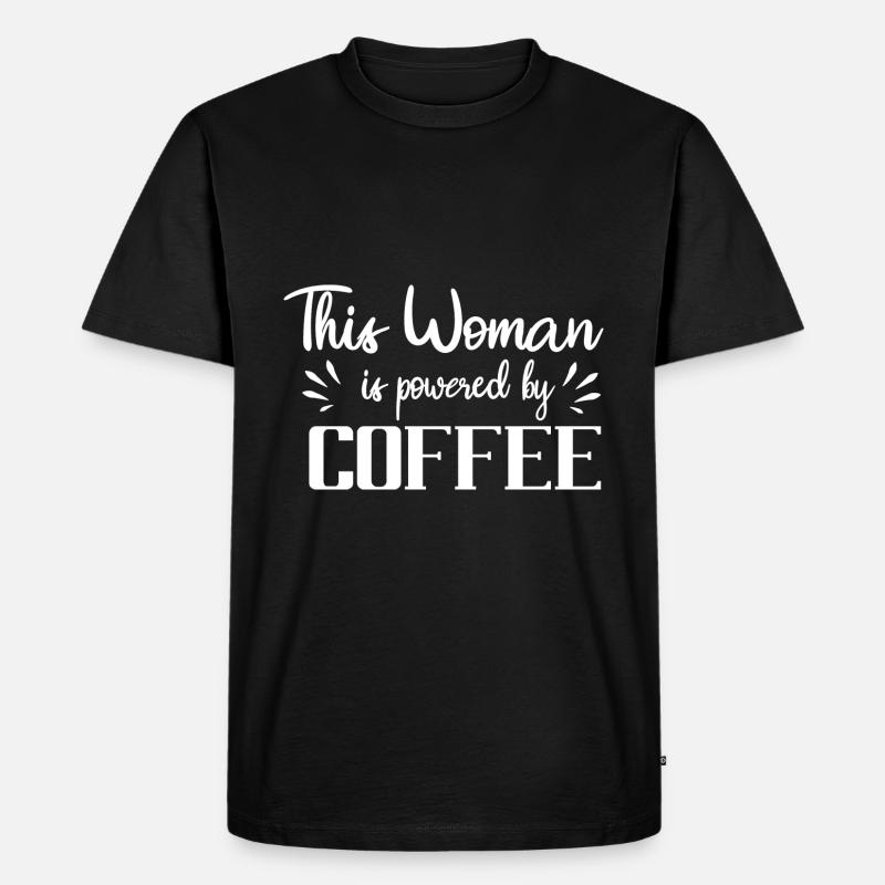 Mama mit Kaffee - Männer Premium Bio T-Shirt - Schwarz
