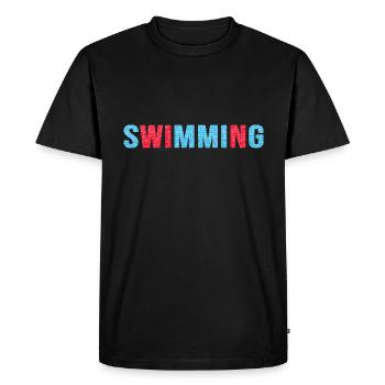 Un nageur remporte la compétition de natation Natation sportive - T-shirt Premium bio Homme - noir - Devant - Nico (187cm)