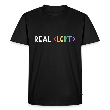 LGBT Real LGBT+ Human Pride - Men's Premium Organic T-Shirt - black - Front - Nico (187cm)