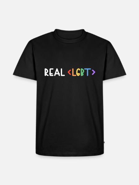 LGBT Real LGBT+ Human Pride - Men's Premium Organic T-Shirt - black