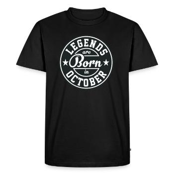 Legends né anniversaire Octobre cadeau anniversaire voeux - T-shirt Premium bio Homme - noir - Devant - Nico (187cm)