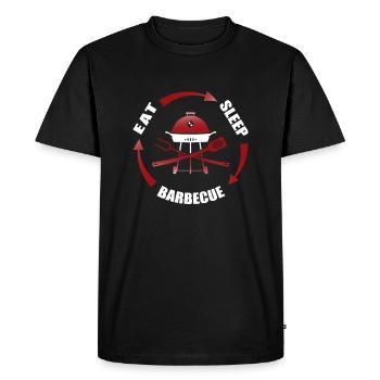 Eat - sleep - barbecue / barbecue / grill gift - Men's Premium Organic T-Shirt - black - Front - Nico (187cm)