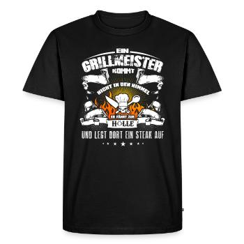 Barbecue Grillmeister Griller Crâne BBQ cadeau - T-shirt Premium bio Homme - noir - Devant - Nico (187cm)