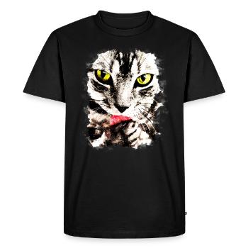 GXP Cat lèche parfaitement les lèche-chats - T-shirt Premium bio Homme - noir - Devant - Nico (187cm)