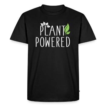 plant powered - Men's Premium Organic T-Shirt - black - Front - Nico (187cm)