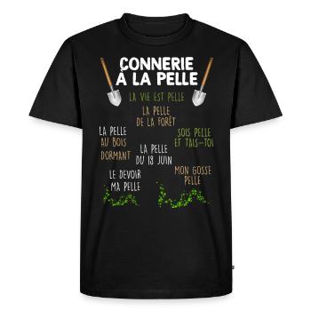 Humour jardinier, jardinière conneries à la pelle - T-shirt Premium bio Homme - noir - Devant - Nico (187cm)