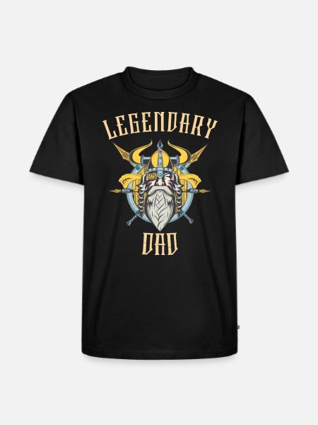 Göttlicher Wikingergott Legendärer Papa - Männer Premium Bio T-Shirt - Schwarz