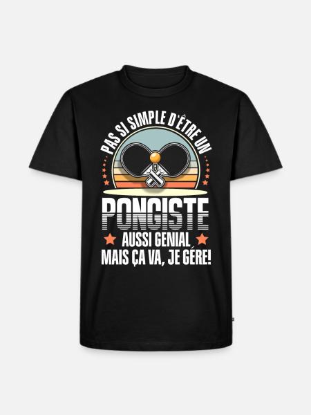 tennis de table - T-shirt Premium bio Homme - noir