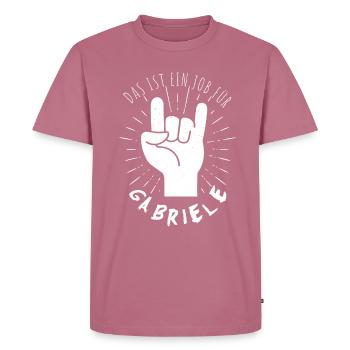 Job for Gabriele - Men's Premium Organic T-Shirt - mauve - Front - Nico (187cm)