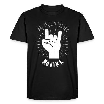 Job for Monika - Men's Premium Organic T-Shirt - black - Front - Nico (187cm)