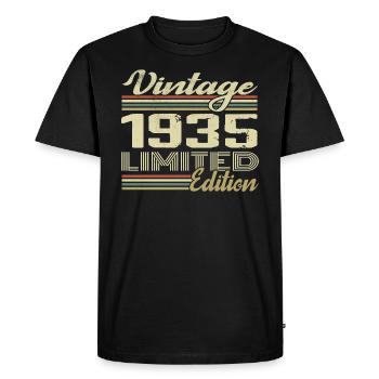 Anniversaire 89 Ans Millésime 1935 Cadeau 1935 - T-shirt Premium bio Homme - noir - Devant - Nico (187cm)