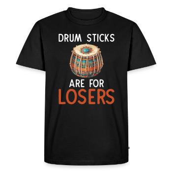Les baguettes de tambour sont pour les perdants, le tabla - T-shirt Premium bio Homme - noir - Devant - Nico (187cm)
