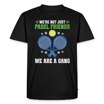 Nous ne sommes pas seulement des amis du padel, nous sommes un - T-shirt Premium bio Homme - noir - Devant - Nico (187cm)