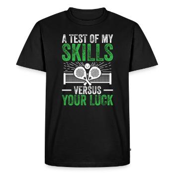 Un test de mes compétences par rapport aux vôtres - T-shirt Premium bio Homme - noir - Devant - Nico (187cm)