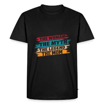 Maman Maman La Femme Le Mythe La Légende - T-shirt Premium bio Homme - noir - Devant - Nico (187cm)
