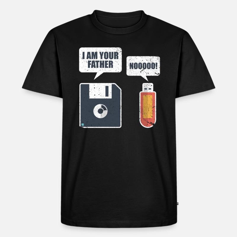 USB Floppy Disk Memory Computer Nerd Gift - Men's Premium Organic T-Shirt - black