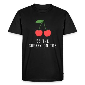 BE THE CHERRY ON TOP - Men's Premium Organic T-Shirt - black - Front - Nico (187cm)