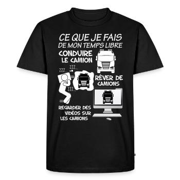 Le camion est ma passion cadeau chauffeur routier - T-shirt Premium bio Homme - noir - Devant - Nico (187cm)