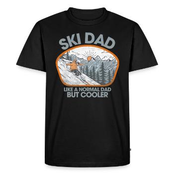 Ski papa drôle mignon ski d’hiver - T-shirt Premium bio Homme - noir - Devant - Nico (187cm)