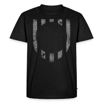 Background Coat of Arms (Grey) with Hole VINTAGE Frame - Men's Premium Organic T-Shirt - black - Front - Nico (187cm)