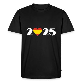 J’aime l’Espagne 2025, Voyage en Espagne 2025 - T-shirt Premium bio Homme - noir - Devant - Nico (187cm)