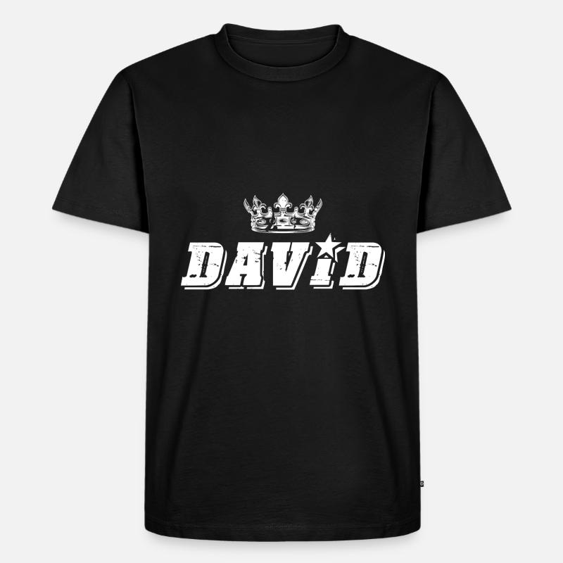 David - Männer Premium Bio T-Shirt - Schwarz