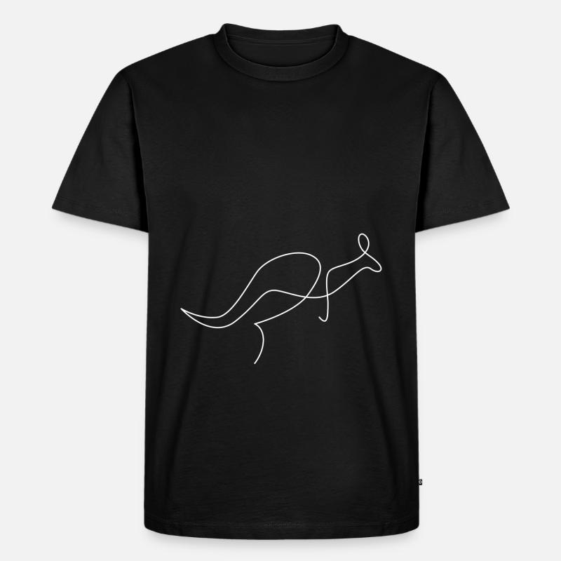 Känguru - Kangaroo Oneline - Männer Premium Bio T-Shirt - Schwarz