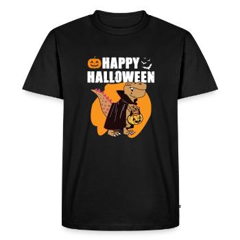 Drôle Halloween Vampire Dinosaur T-Rex Design - T-shirt Premium bio Homme - noir - Devant - Nico (187cm)