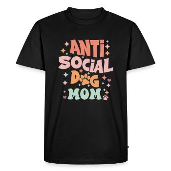 clothes dog mom antisocial dog mom funny - Men's Premium Organic T-Shirt - black - Front - Nico (187cm)