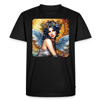Ange aux fleurs - T-shirt Premium bio Homme - noir - Devant - Nico (187cm)