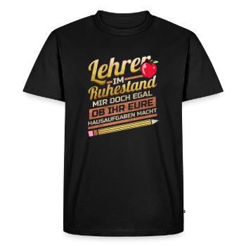 Lehrer im Ruhestand Lustig Pension Schule Rente - Männer Premium Bio T-Shirt - Schwarz - Vorne - Nico (187cm)