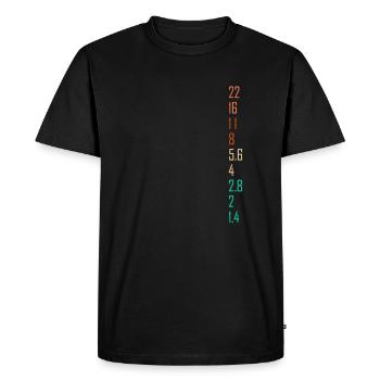 Cadeau de photographie pour appareil photo à ouverture photographe - T-shirt Premium bio Homme - noir - Devant - Nico (187cm)