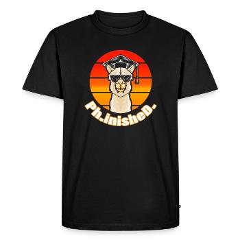 PhD Gift Doctorate Degree Llama - Men's Premium Organic T-Shirt - black - Front - Nico (187cm)