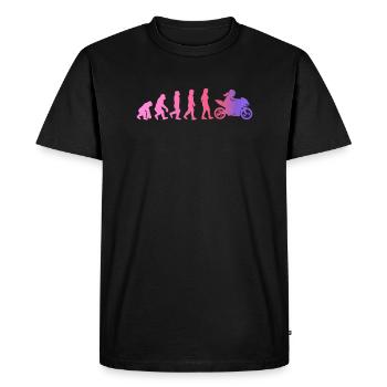 Motorcyclist Gift Biker Evolution - Men's Premium Organic T-Shirt - black - Front - Nico (187cm)