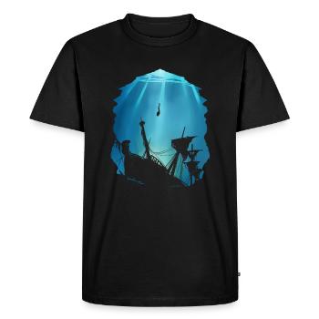 Cadeau de plongeur d’épave pour naufrage - T-shirt Premium bio Homme - noir - Devant - Nico (187cm)