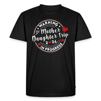 Avertissement Mère Fille Voyage 2024 Vacances Amour - T-shirt Premium bio Homme - noir - Devant - Nico (187cm)