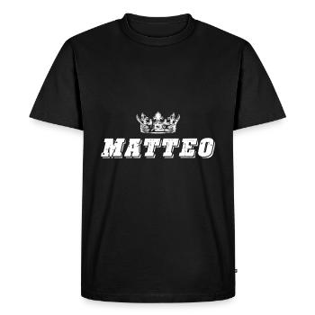 Matteo - T-shirt Premium bio Homme - noir - Devant - Nico (187cm)