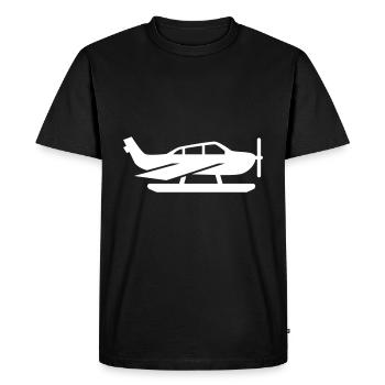 Airplane symbol - Men's Premium Organic T-Shirt - black - Front - Nico (187cm)